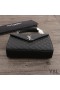 Yves Saint Laurent Medium Envelope Chain Bag In Mixed Grained Matelasse Leather Black/Silver