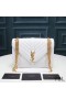 Yves Saint Laurent Medium Envelope Chain Bag In Mixed Grained Matelasse Leather White/Gold