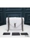 Yves Saint Laurent Medium Envelope Chain Bag In Mixed Grained Matelasse Leather White/Silver
