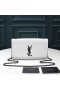 Yves Saint Laurent Medium Kate Chain Bag In Grained Leather White/Black