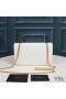 Yves Saint Laurent Medium Kate Chain Bag with Tassel In Crocodile Embossed Shiny Leather White/Gold
