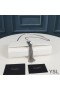Yves Saint Laurent Medium Kate Chain Bag with Tassel In Crocodile Embossed Shiny Leather White/Silver