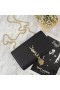 Yves Saint Laurent Medium Kate Chain Bag with Tassel In Grained Leather Black/Gold