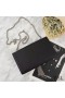 Yves Saint Laurent Medium Kate Chain Bag with Tassel In Grained Leather Black/Silver