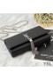 Yves Saint Laurent Medium Kate Chain Bag with Tassel In Grained Leather Black/Silver