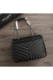 Yves Saint Laurent Medium Loulou Chain Bag In Y Matelasse Leather Black/Silver