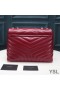 Yves Saint Laurent Medium Loulou Chain Bag In Y Matelasse Leather Red/Silver