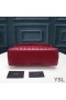 Yves Saint Laurent Medium Loulou Chain Bag In Y Matelasse Leather Red/Silver