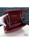 Yves Saint Laurent Medium Loulou Chain Bag In Y Matelasse Leather Red/Silver