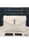 Yves Saint Laurent Medium Loulou Chain Bag In Y Matelasse Leather White/Silver