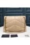 Yves Saint Laurent Medium Loulou Puffer Bag In Quilted Lambskin Apricot/Gold