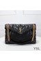 Yves Saint Laurent Medium Loulou Puffer Bag In Quilted Lambskin Black/Gold