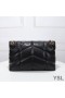 Yves Saint Laurent Medium Loulou Puffer Bag In Quilted Lambskin Black/Gold