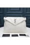 Yves Saint Laurent Medium Loulou Puffer Bag In Quilted Lambskin White/Silver