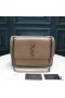 Yves Saint Laurent Medium Niki Chain Bag In Crinkled And Quilted Leather Apricot/Silver