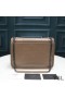 Yves Saint Laurent Medium Niki Chain Bag In Crinkled And Quilted Leather Apricot/Silver