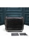 Yves Saint Laurent Medium Niki Chain Bag In Crinkled And Quilted Leather Black/Silver