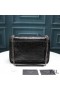 Yves Saint Laurent Medium Niki Chain Bag In Crinkled And Quilted Leather Black/Silver