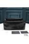 Yves Saint Laurent Medium Niki Chain Bag In Crinkled And Quilted Leather Black/Silver