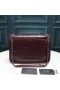 Yves Saint Laurent Medium Niki Chain Bag In Crinkled And Quilted Leather Burgundy/Silver