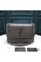 Yves Saint Laurent Medium Niki Chain Bag In Crinkled And Quilted Leather Grey/Silver