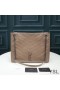 Yves Saint Laurent Medium Niki Shopping Bag In Crinkled Vintage Leather Apricot/Silver