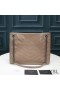 Yves Saint Laurent Medium Niki Shopping Bag In Crinkled Vintage Leather Apricot/Silver