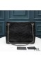 Yves Saint Laurent Medium Niki Shopping Bag In Crinkled Vintage Leather Black/Silver