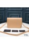 Yves Saint Laurent Medium Solferino Satchel In Box Leather Apricot/Gold