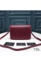 Yves Saint Laurent Medium Solferino Satchel In Box Leather Burgundy/Gold