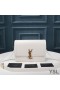 Yves Saint Laurent Medium Solferino Satchel In Box Leather White/Gold