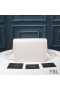 Yves Saint Laurent Medium Solferino Satchel In Box Leather White/Gold