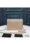Yves Saint Laurent Medium Sunset Chain Bag In Crocodile Embossed Leather Apricot/Gold