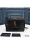 Yves Saint Laurent Medium Sunset Chain Bag In Crocodile Embossed Leather Black/Gold