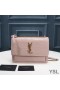 Yves Saint Laurent Medium Sunset Chain Bag In Crocodile Embossed Leather Pink/Gold