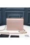 Yves Saint Laurent Medium Sunset Chain Bag In Crocodile Embossed Leather Pink/Gold
