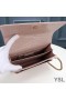 Yves Saint Laurent Medium Sunset Chain Bag In Crocodile Embossed Leather Pink/Gold