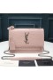 Yves Saint Laurent Medium Sunset Chain Bag In Crocodile Embossed Leather Pink/Silver