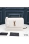 Yves Saint Laurent Medium Sunset Chain Bag In Leather White/Gold