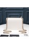 Yves Saint Laurent Medium Sunset Chain Bag In Leather White/Gold