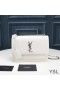 Yves Saint Laurent Medium Sunset Chain Bag In Leather White/Silver