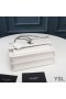 Yves Saint Laurent Medium Sunset Chain Bag In Leather White/Silver