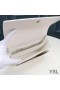 Yves Saint Laurent Medium Sunset Chain Bag In Leather White/Silver