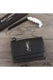 Yves Saint Laurent Medium Sunset Chain Bag In Textured Leather Black/Silver