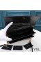 Yves Saint Laurent Medium Sunset Satchel In Crocodile-Embossed Shiny Leather Black/Gold