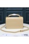 Yves Saint Laurent Medium Sunset Satchel In Smooth Leather Apricot/Gold