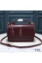 Yves Saint Laurent Medium Sunset Satchel In Smooth Leather Burgundy/Gold