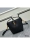 Yves Saint Laurent Mini Le 37 Bucket Bag In Shiny Leather Black