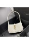 Yves Saint Laurent Mini Le 5 A 7 Hobo Bag In Smooth Leather White/Gold
