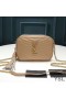 Yves Saint Laurent Mini Lou Camera Bag In Textured Matelasse Leather Apricot/Gold